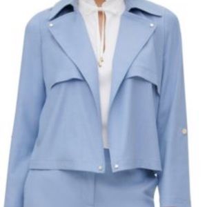 DKNY Cropped Open Front Jacket size 0 color Baltic Blue